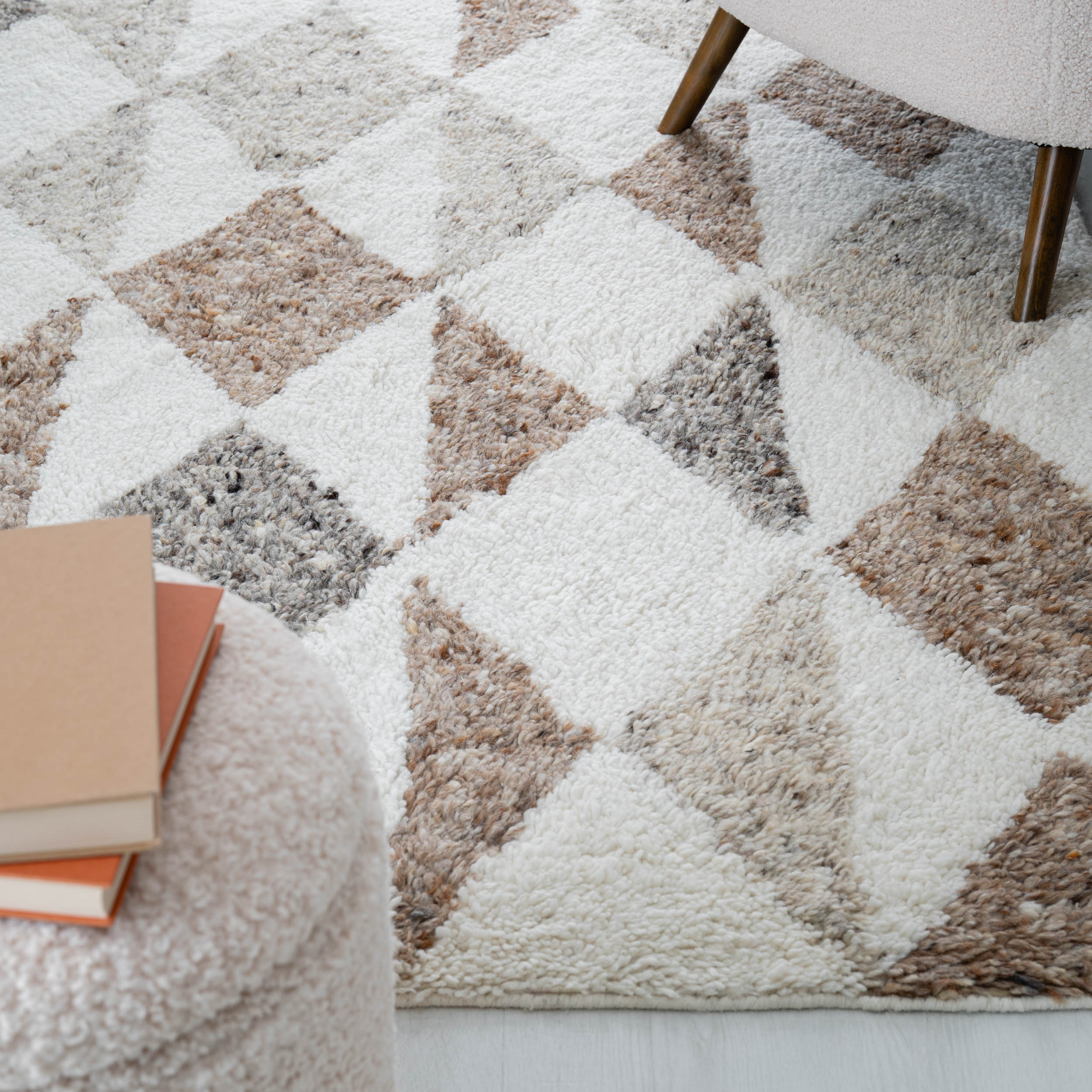 Siimes-villamatto valkoinen/beige